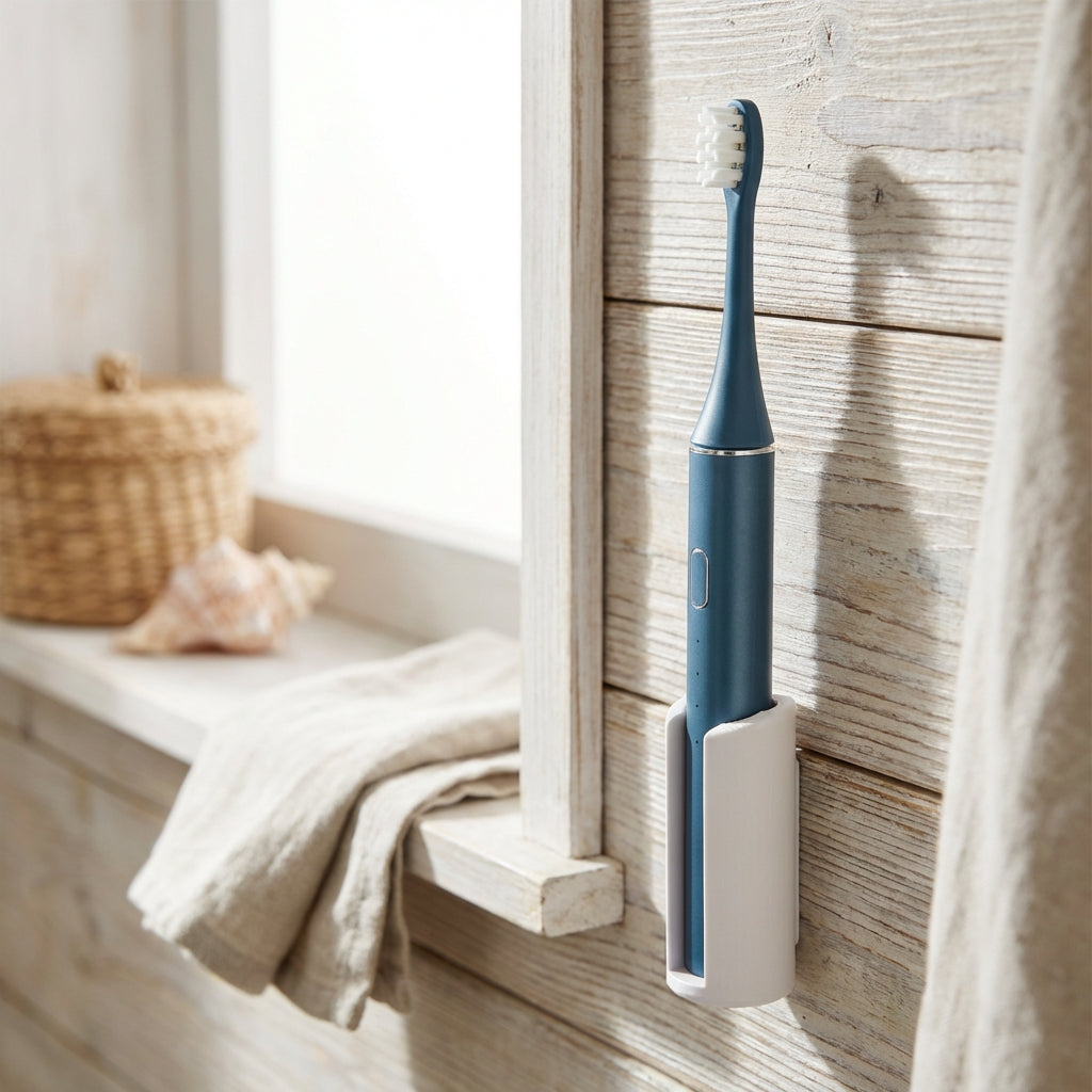 Bepulo Next toothbrush in a wall holder in bathroom